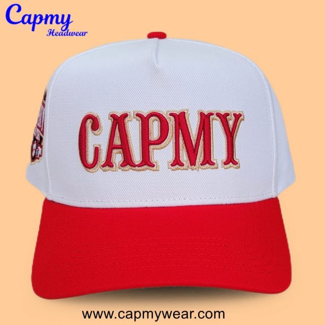 Baseball Cap - CMC-1190 (Custom Mens High Quality 5 Panel 100% Polyester Sports Gorras Dark 3D Embroidery Logo A Frame Baseball Caps)