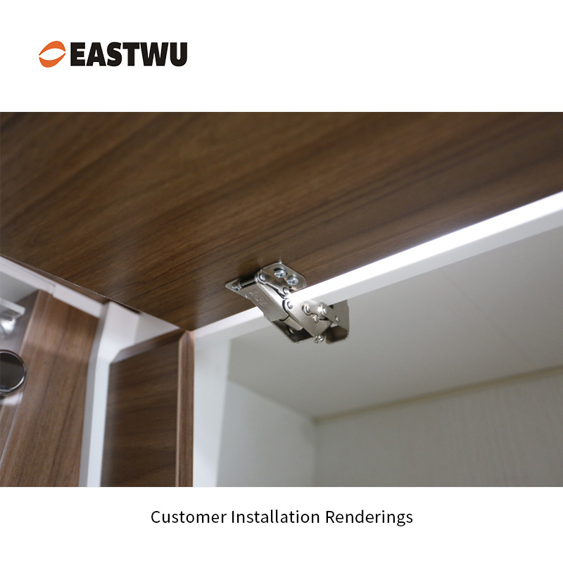 Nickel RV Soft Close Cupboard Door Hinge Cold-rolled Steel NO Drilling Opening Angle 90°