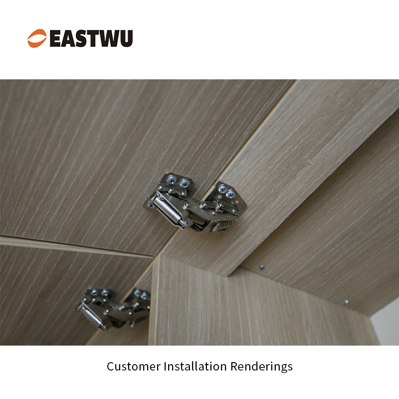 Nickel RV Soft Close Cupboard Door Hinge Cold-rolled Steel NO Drilling Opening Angle 90℃