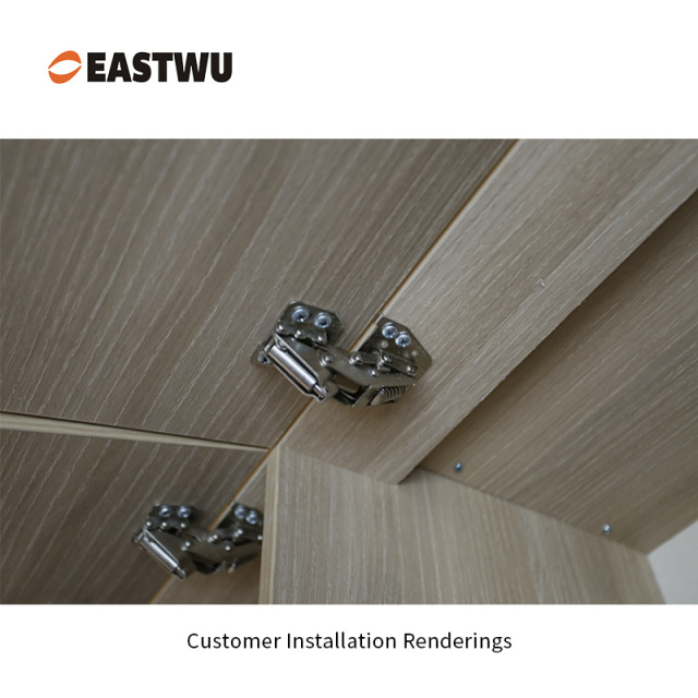 Nickel RV Soft Close Cupboard Door Hinge Cold-rolled Steel NO Drilling Opening Angle 90℃