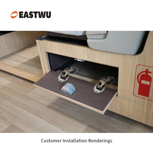 Nickel RV Cupboard Door Hinge Cold-rolled Steel NO Drilling Opening Angle 90°