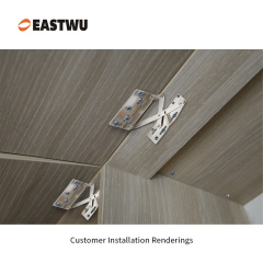 Nickel RV Cupboard Door Hinge Cold-rolled Steel NO Drilling Opening Angle 45°