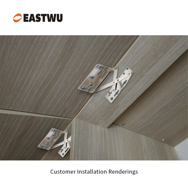 Nickel RV Cupboard Door Hinge Cold-rolled Steel NO Drilling Opening Angle 45°