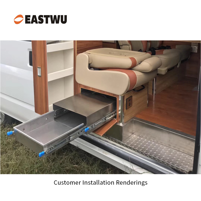 Three Fold Heavy-duty Slide with Locking System Cold-rolled steel Closed Length 250-1800mm （10"-72"）for RV and Caravans