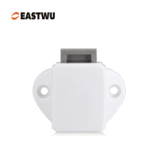 RV Caravan Cabinet Mini Push Lock and White Mechanism Chrome Knob