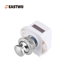 Pearl Nickel Knob Caravan Cabinet Mini Push Lock and White Mechanism