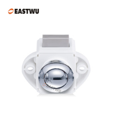 RV Caravan Cabinet Mini Push Lock and White Mechanism Chrome Knob