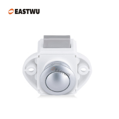 Pearl Chrome Knob Caravan Cabinet Mini Push Lock and White Mechanism