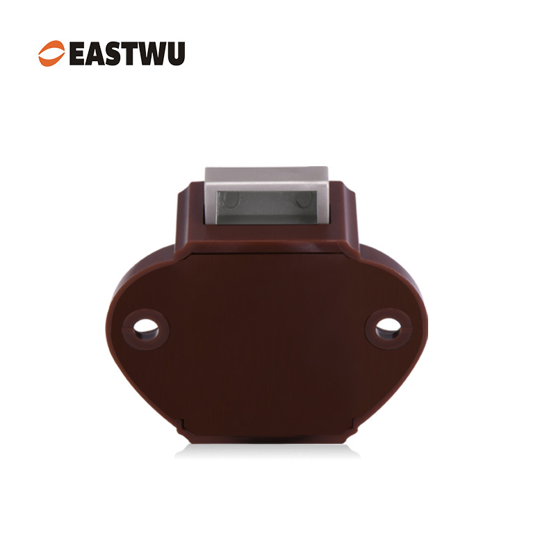 Pearl Chrome Knob Caravan Cabinet Mini Push Lock and Brown Mechanism
