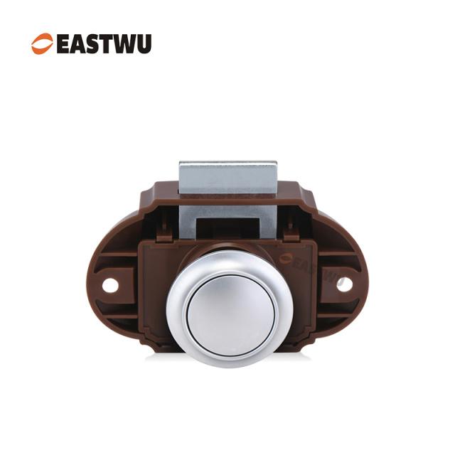 Pearl Chrome RV Caravan Campervan Kitchen Cupboard Cabinet Drawer Hardware Pulls Knobs Handles Catches Keyless Large Push button Latch Lock Cut Out 26mm