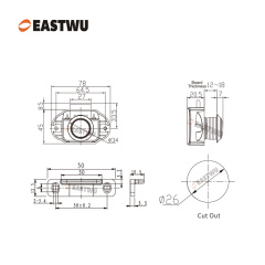 Caravan Campervan RV Push locks Kitchen Cupboard Cabinet Drawer Hardware Pulls Knobs Handles Catches Keyless Large Push button Latch Lock Cut Out 26mm