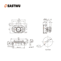 Pearl Chrome RV Caravan Campervan Kitchen Cupboard Cabinet Drawer Hardware Pulls Knobs Handles Catches Keyless Large Push button Latch Lock Cut Out 26mm
