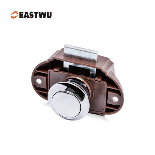 Chrome RV Caravan Campervan Kitchen Cupboard Cabinet Drawer Hardware Pulls Knobs Handles Catches Keyless Large Push button Latch Lock Cut Out 26mm