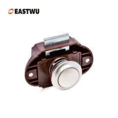 Pearl Nickel RV Caravan Campervan Kitchen Cupboard Cabinet Drawer Hardware Pulls Knobs Handles Catches Keyless Large Push button Latch Lock Cut Out 26mm