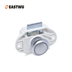 Pearl Chrome RV Caravan Campervan Kitchen Cupboard Cabinet Drawer Hardware Pulls Knobs Handles Catches Keyless Large Push button Latch Lock Cut Out 26mm