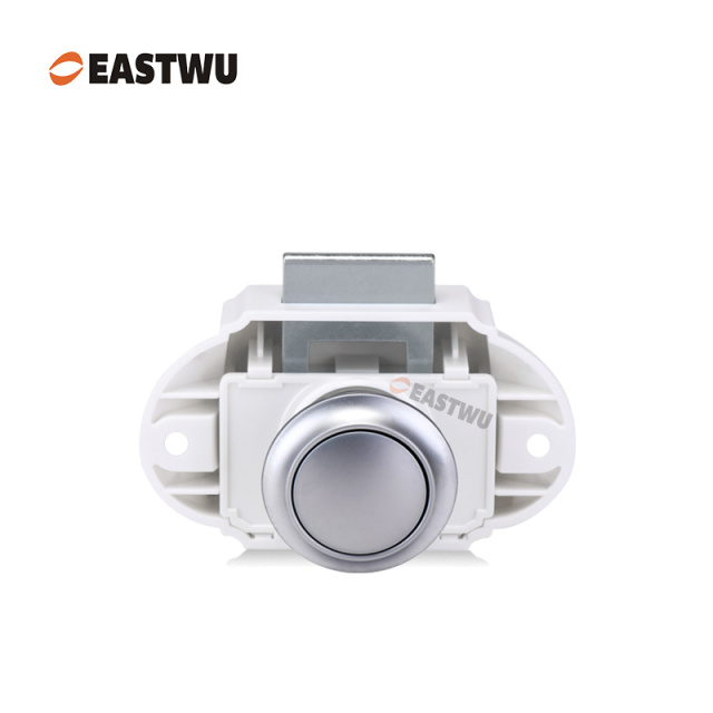 Pearl Chrome RV Caravan Campervan Kitchen Cupboard Cabinet Drawer Hardware Pulls Knobs Handles Catches Keyless Large Push button Latch Lock Cut Out 26mm