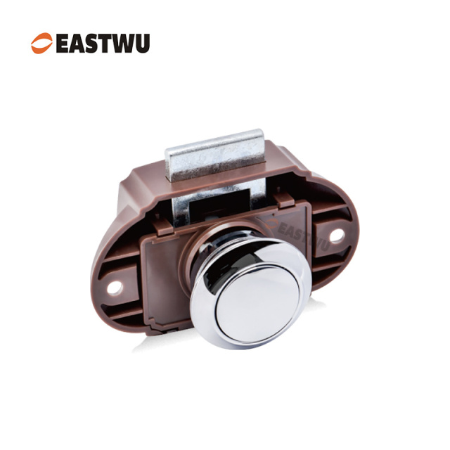 Chrome RV Caravan Campervan Kitchen Cupboard Cabinet Drawer Hardware Pulls Knobs Handles Catches Keyless Large Push button Latch Lock Cut Out 26mm