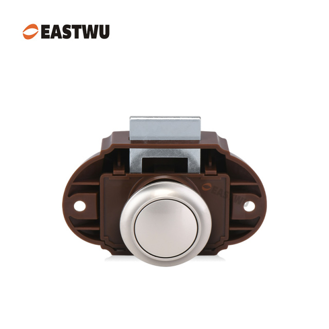 Pearl Nickel RV Caravan Campervan Kitchen Cupboard Cabinet Drawer Hardware Pulls Knobs Handles Catches Keyless Large Push button Latch Lock Cut Out 26mm