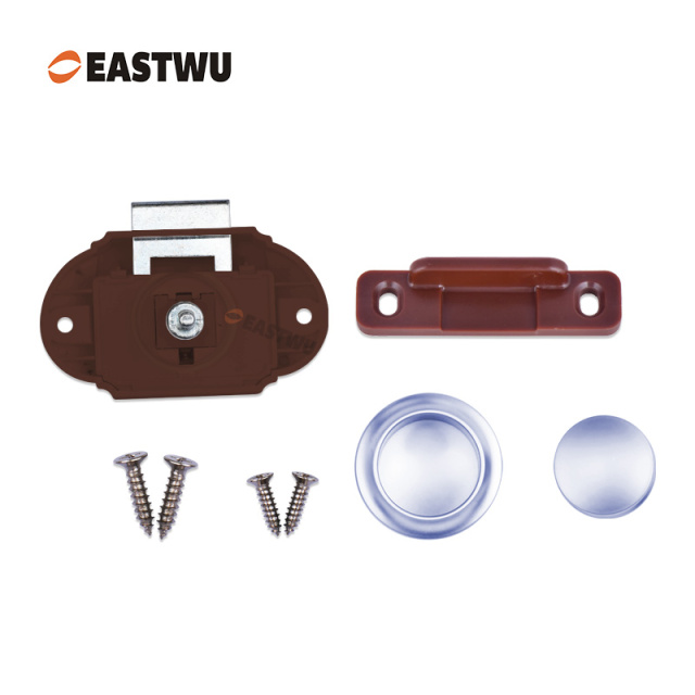 Chrome RV Caravan Campervan Kitchen Cupboard Cabinet Drawer Hardware Pulls Knobs Handles Catches Keyless Large Push button Latch Lock Cut Out 26mm