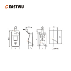 Chrome Keyed Alike Trailer Tool Box Large Compression Lock Cut Out 95*45mm