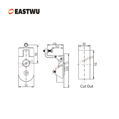 Matt Black Trailer Tool Box Round Type Compression Lock Cut Out 91*36mm