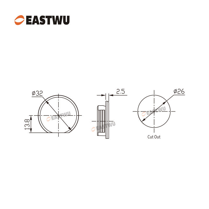 Eastwu Gray cover as a spare part for Carawvan RV Mortorhome furniture cabinet connector