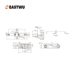 Matt Black Zinc Alloy Push Type Cupboard Door Metal Handle Lock C.C.160mm