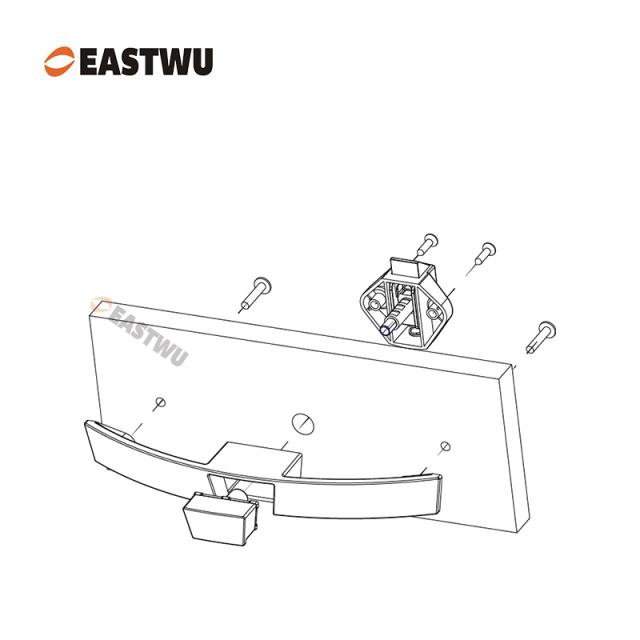 Brushed Nickel Zinc Alloy Push Type Cupboard Door Metal Handle Lock
