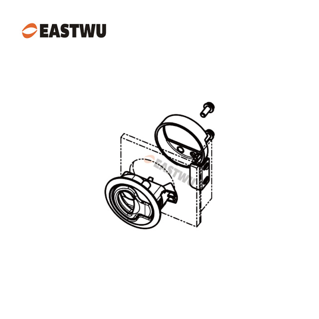 Chrome Zinc Alloy Push to Close Latch Cut Out φ50mm