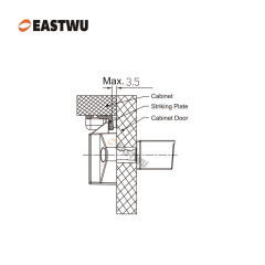 Matt Black Zinc Alloy Push Type Cupboard Door Metal Handle Lock