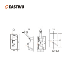 Matt Black Keyed Alike Trailer Tool Box Small Compression Lock Cut Out 70*25mm