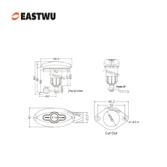 Matt Black Zinc Alloy&Nylon Keyed Alike RV Cabin Compression Lock