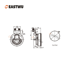 Chrome Zinc Alloy Push to Close Latch Cut Out φ50mm