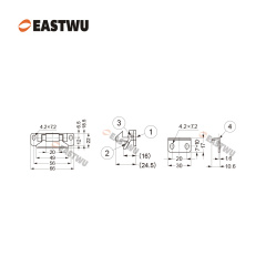 RV Caravan Camper Motorhome Overhead Cabinet Hidden Concealed Recessed Brown Lever Latches