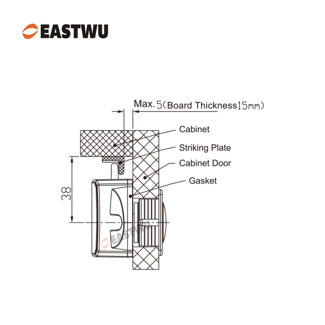 Brushed Nickel Caravan RV Motorhome Camper Van Cabinet Cupboard Storage Metal Push Button Handle Knob Latch Lock
