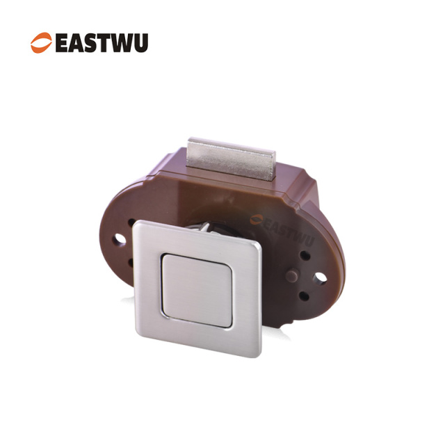 Bushed Nickel RV Cabinet Cupboard Storage Metal Push Button Lock