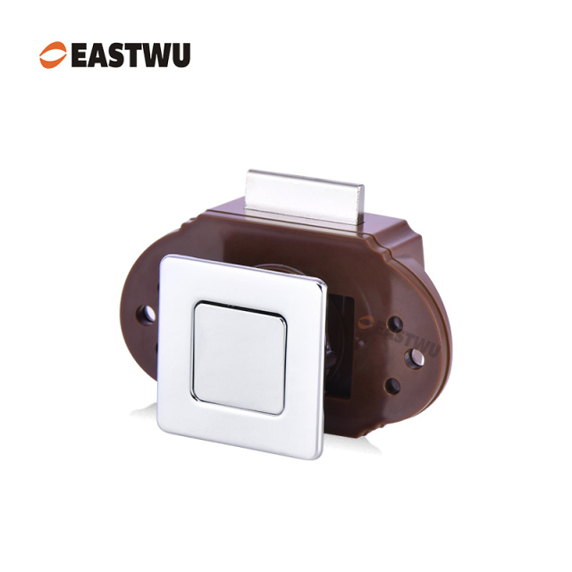 Chrome Caravan RV Motorhome Camper Van Cabinet Cupboard Storage Metal Push Button Handle Knob Latch Lock