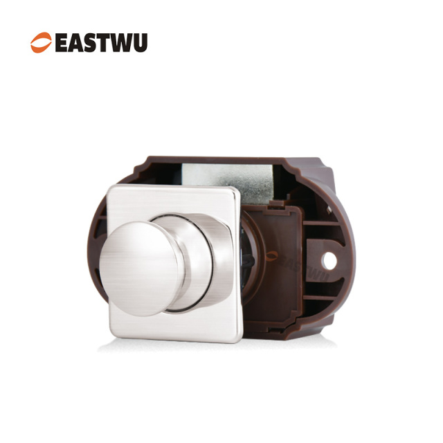 Brushed Nickel Caravan RV Motorhome Camper Van Cabinet Cupboard Storage Metal Push Button Handle Knob Latch Lock