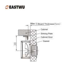 Chrome Caravan RV Motorhome Camper Van Cabinet Cupboard Storage Metal Push Button Handle Knob Latch Lock
