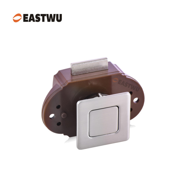 Bushed Nickel RV Cabinet Cupboard Storage Metal Push Button Lock