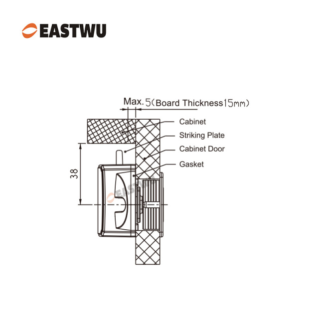 Bushed Nickel RV Cabinet Cupboard Storage Metal Push Button Lock