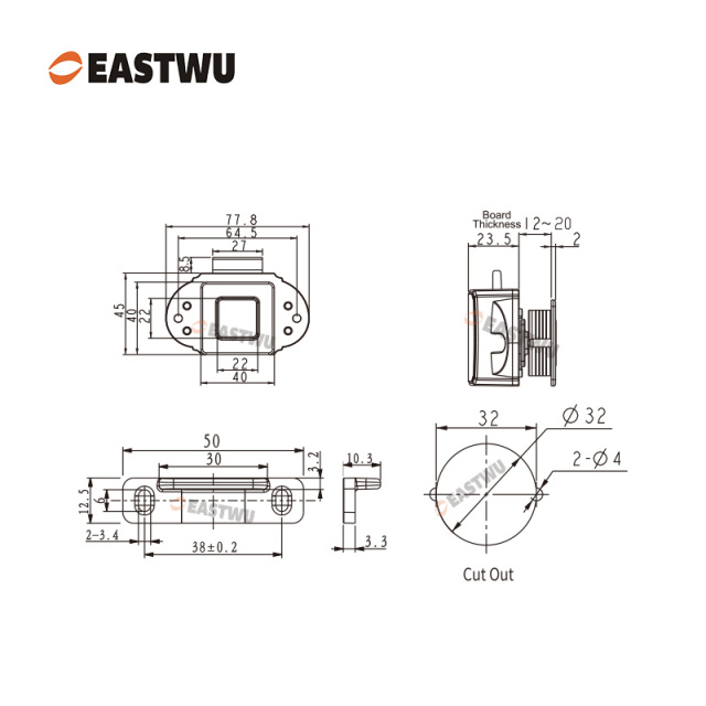Bushed Nickel RV Cabinet Cupboard Storage Metal Push Button Lock