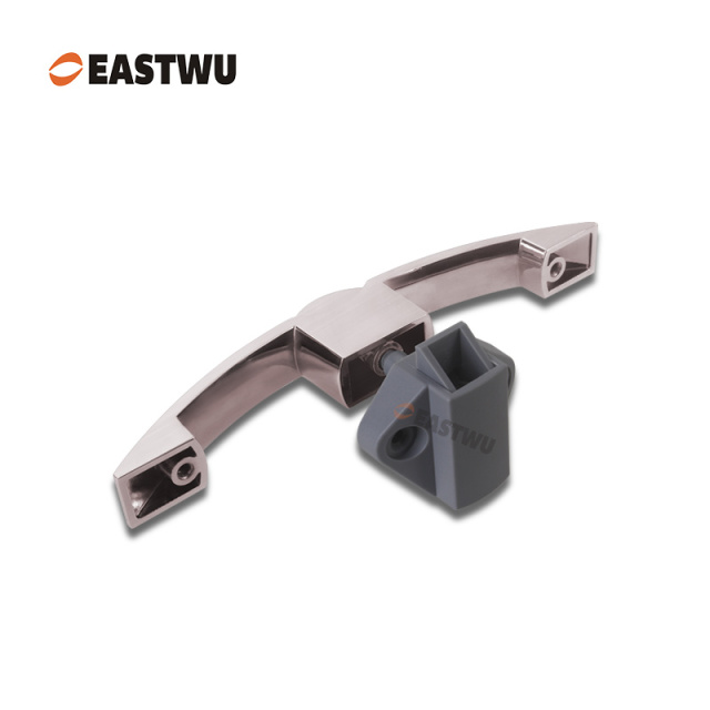 Brushed Nickel Zinc Alloy Push Type Cupboard Door Metal Handle Lock C.C.128mm