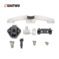 Brushed Nickel Zinc Alloy Push Type Cupboard Door Metal Handle Lock C.C.160mm