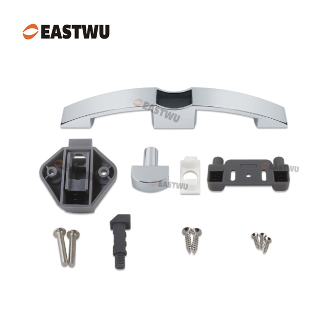 Chrome Zinc Alloy Push Type Cupboard Door Metal Handle Lock C.C.128mm