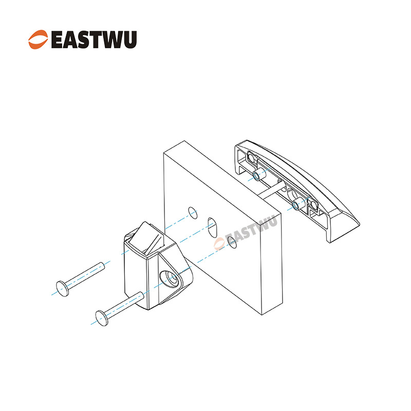 Chrome Zinc Alloy Pull Type Cupboard Door Metal Handle Lock
