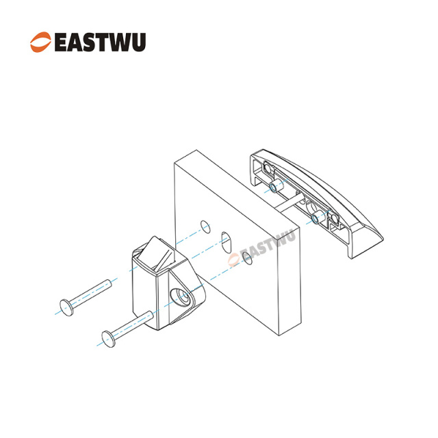 Chrome Zinc Alloy Pull Type Cupboard Door Metal Handle Lock