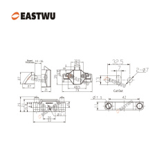 Chrome Zinc Alloy Pull Type Cupboard Door Metal Handle Lock