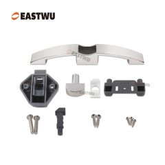 Brushed Nickel Zinc Alloy Push Type Cupboard Door Metal Handle Lock C.C.128mm