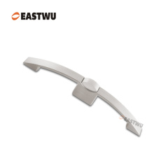 Brushed Nickel Zinc Alloy Push Type Cupboard Door Metal Handle Lock C.C.160mm